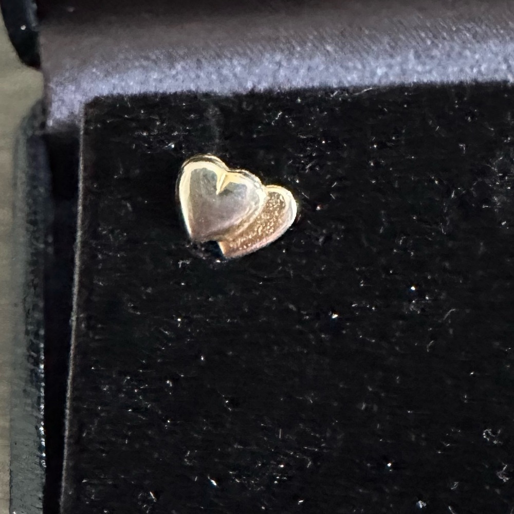 Double heart gold earring